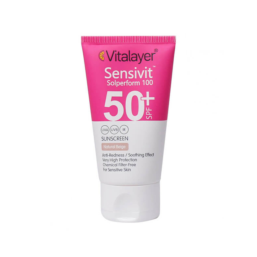 کرم ضدآفتاب رنگی پوست حساس ویتالیر